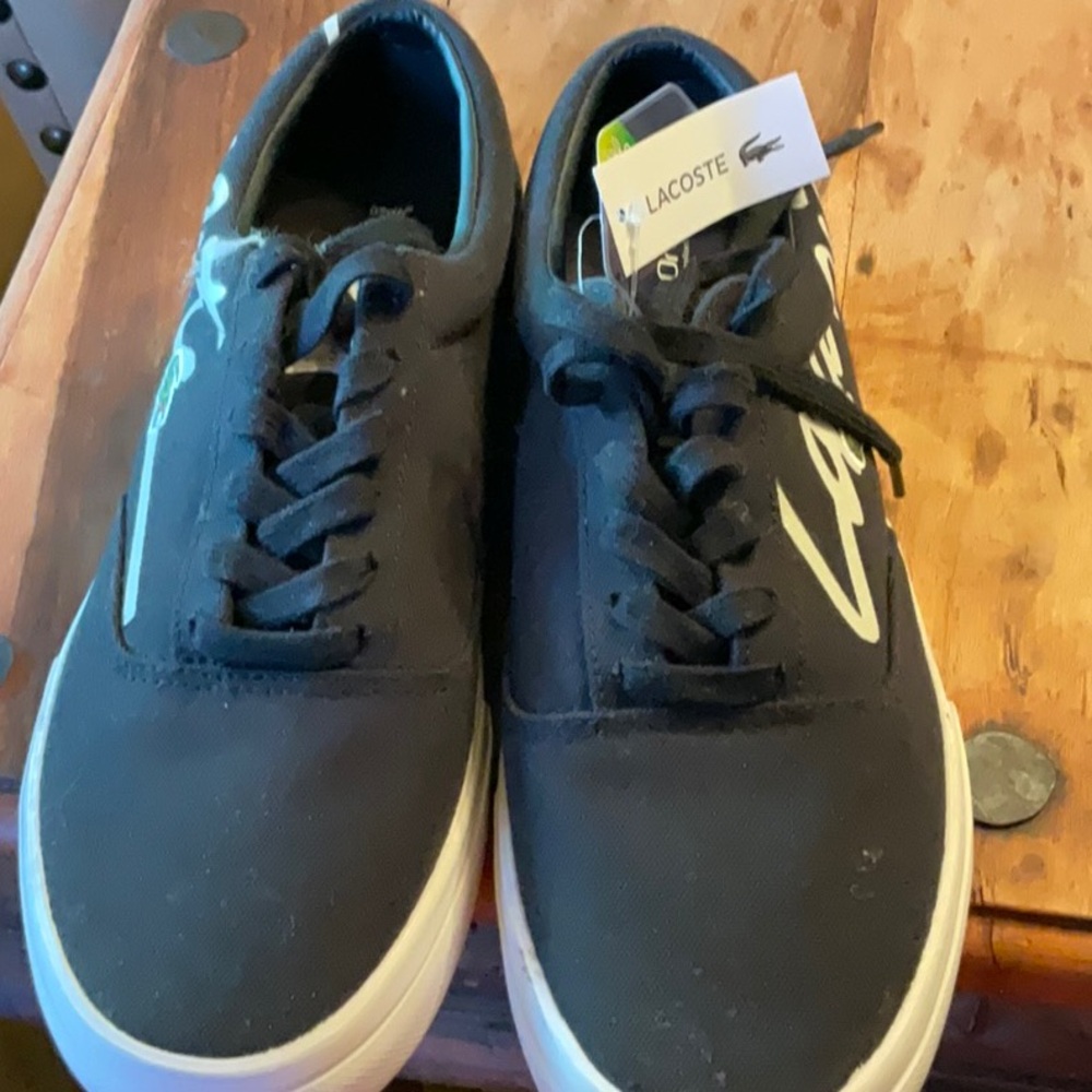 Black Lacoste Tennis Shoes Brand New … size 9.5 with tags
